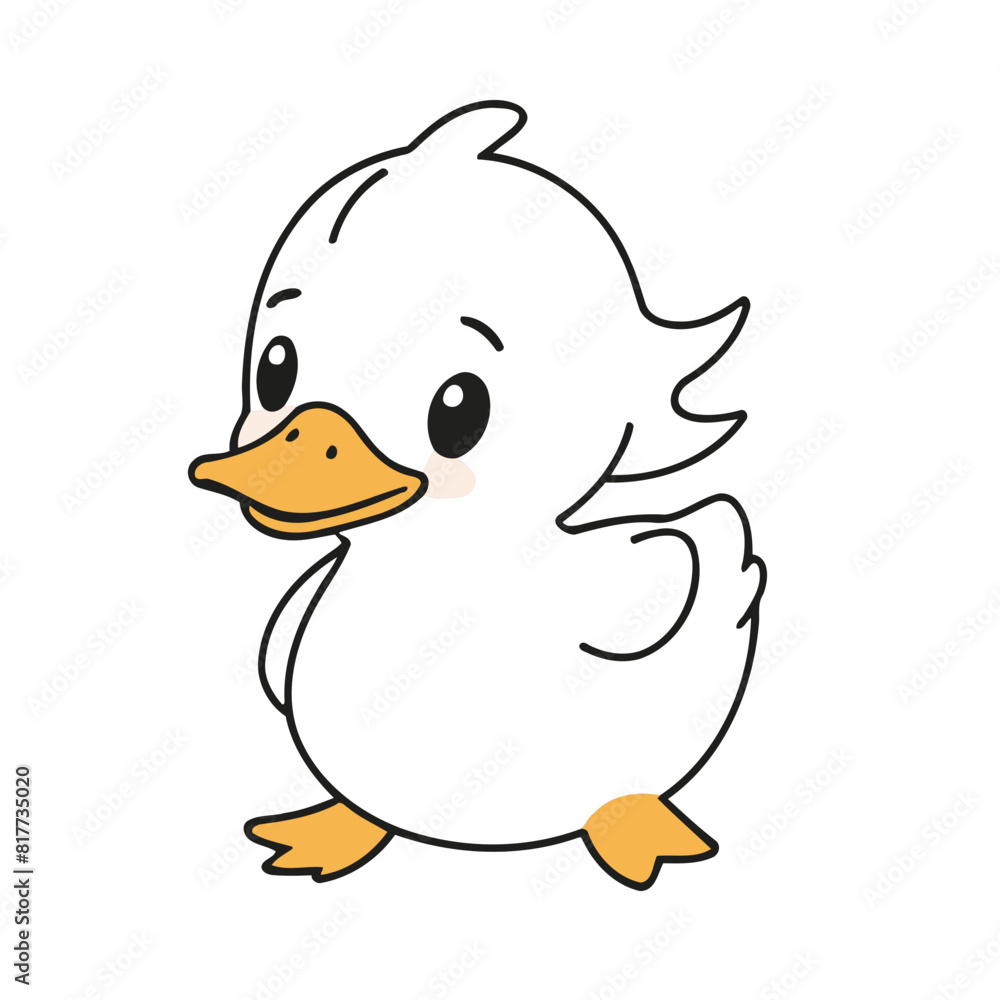 Vector illustration of a friendly Duckling for little ones' joyful exploration Vector illustration of a friendly Duckling for little ones' joyful exploration