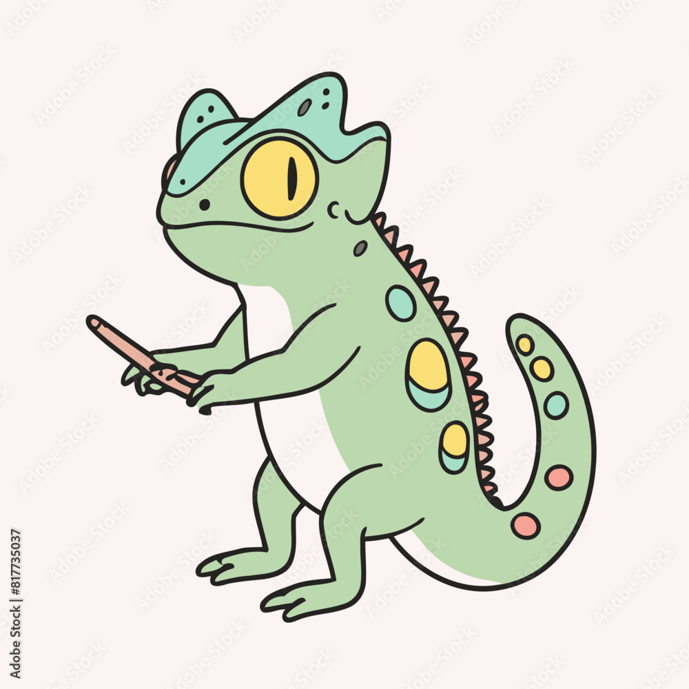 Cute Chameleon for children story book vector illustration Cute Chameleon for children story book vector illustration