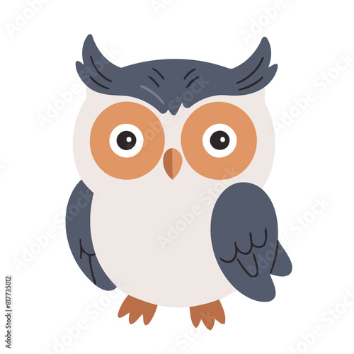 Cute vector illustration of a Owl for youngsters' imaginative stories