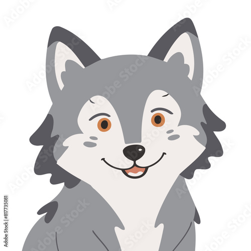 Cute vector illustration of a Wolf for youngsters' imaginative stories