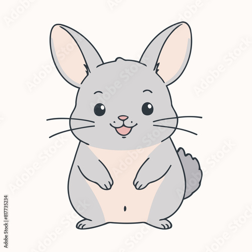 Vector illustration of an endearing Chinchilla for kids' bedtime stories