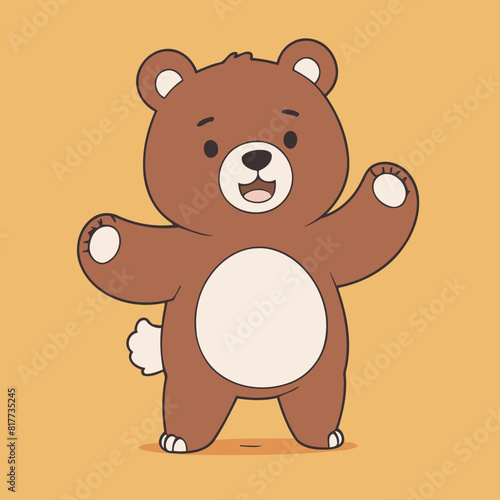 Vector illustration of a sweet Bear for youngsters  imaginative journeys