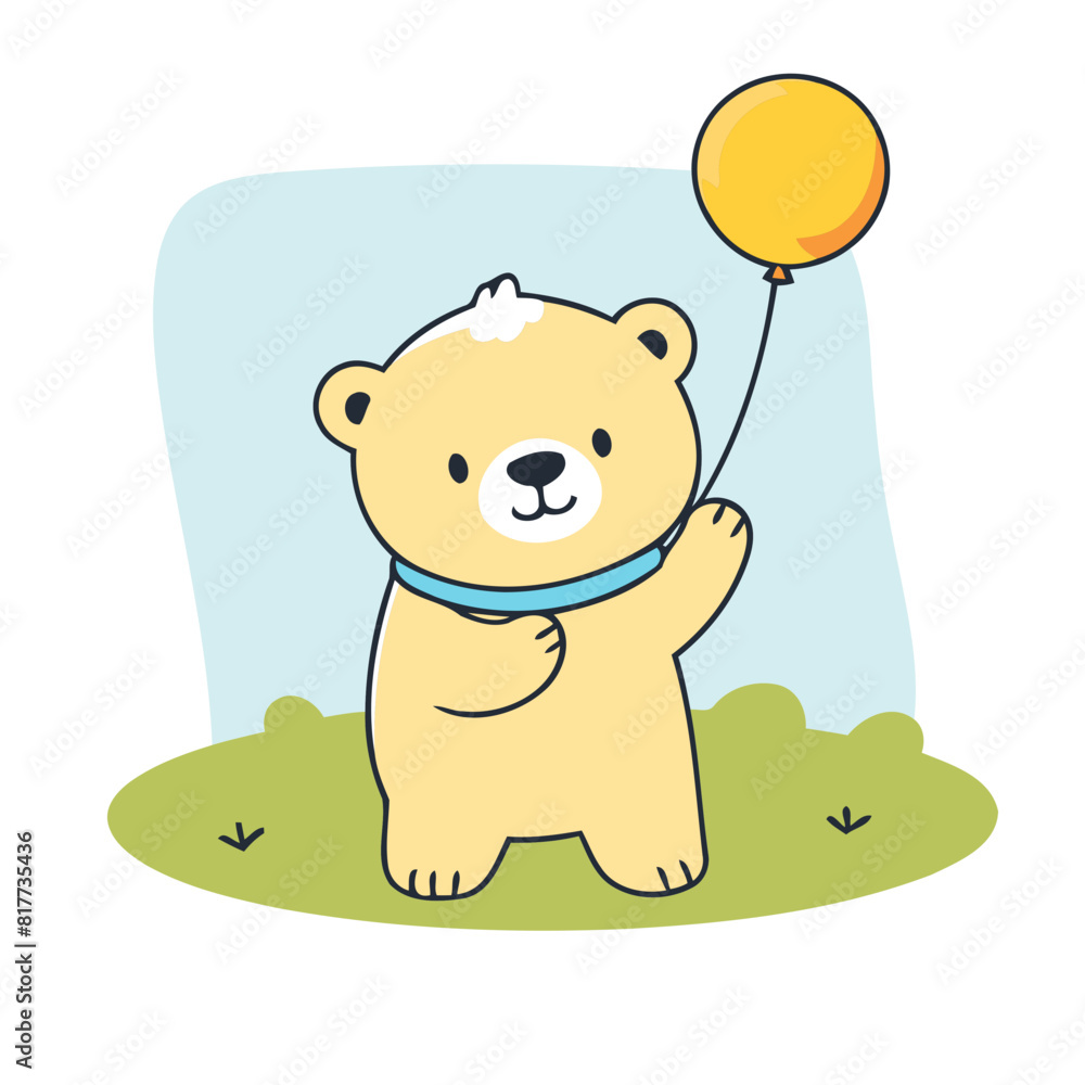 Obraz premium Vector illustration of a playful Polarbear for preschoolers' storytime