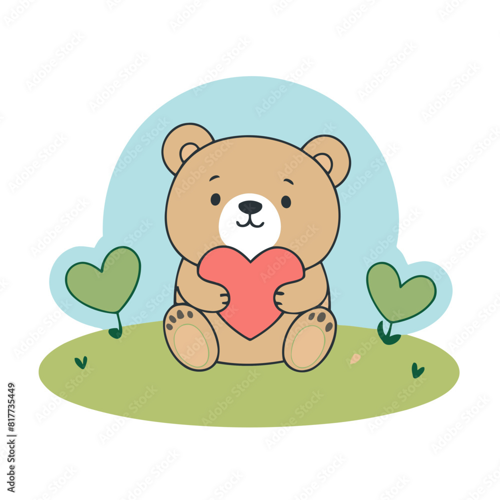 Obraz premium Cute Bears for children's bedtime stories vector illustration