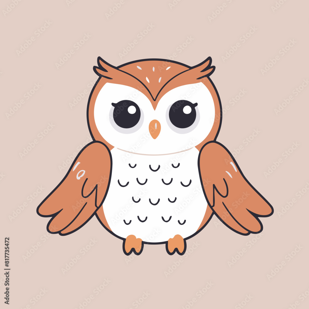 Vector illustration of a winsome Owl for children's literature Vector illustration of a winsome Owl for children's literature