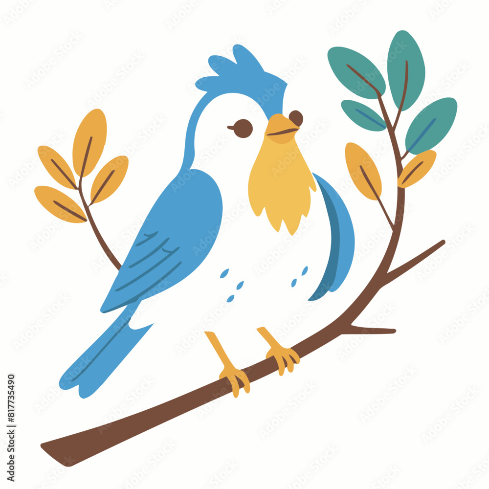 Obraz premium Cute vector illustration of a Bird for youngsters' imaginative stories