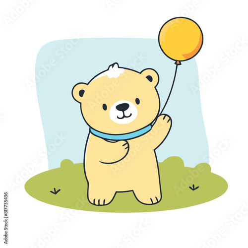 Vector illustration of a playful Polarbear for preschoolers' storytime