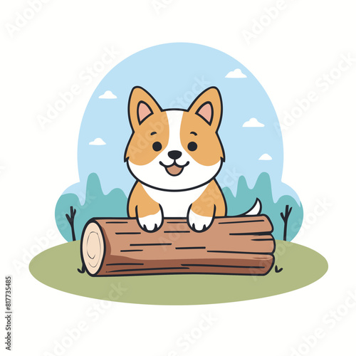 Cute vector illustration of a Dog for youngsters' picture books