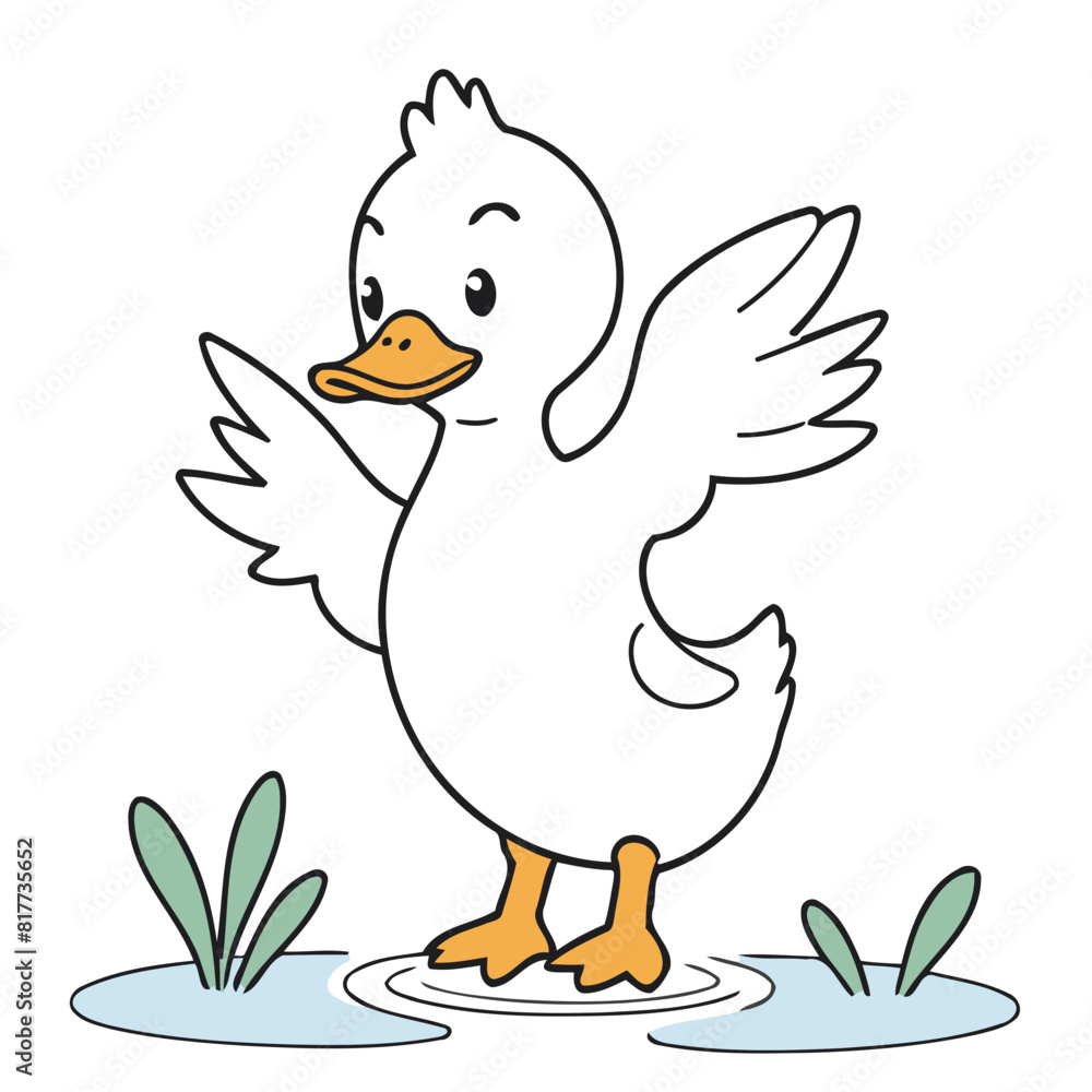Cute Duck for children's books vector illustration Cute Duck for children's books vector illustration