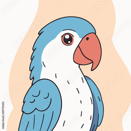 Vector illustration of a lovable Parrot for children's picture books