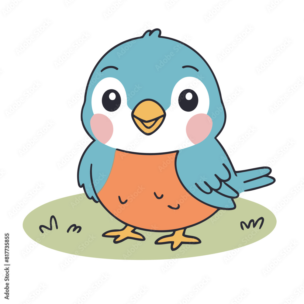 Vector illustration of a cute Bird for kids Vector illustration of a cute Bird for kids