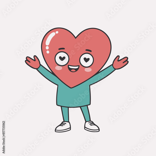 Cute vector illustration of a Heart for youngsters' picture books