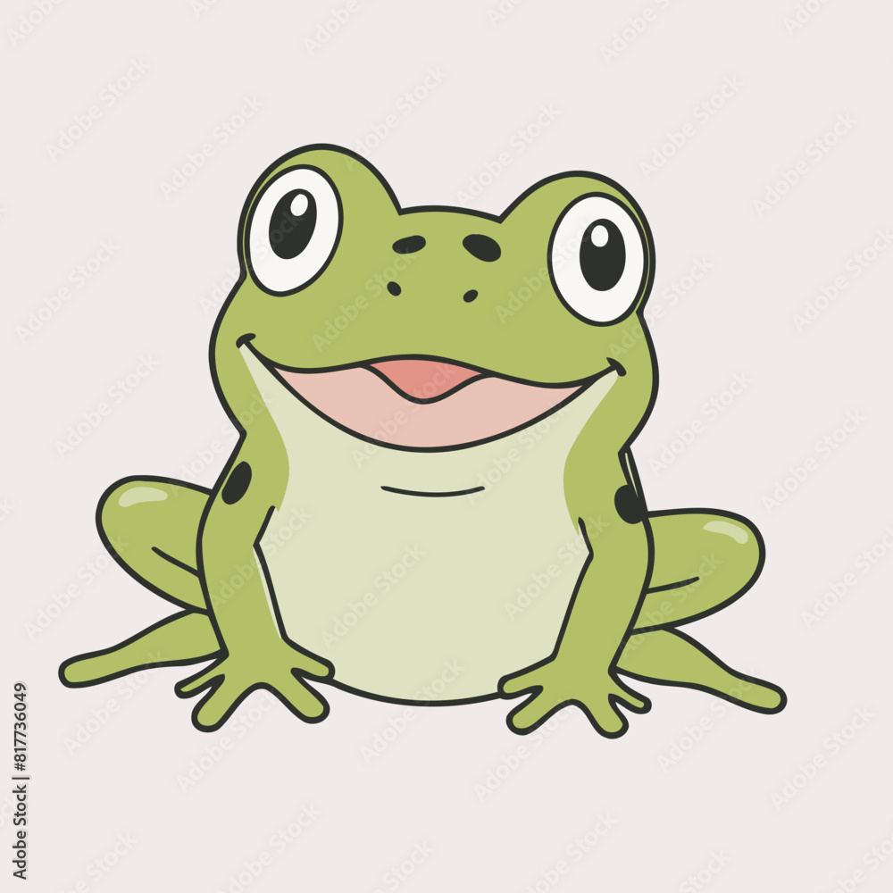 Obraz premium Cute vector illustration of a Frog for children story book