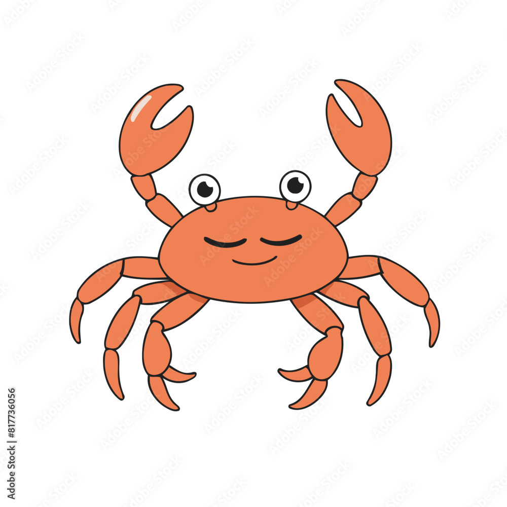 Fototapeta premium Cute Crab for children story book vector illustration