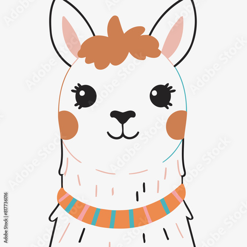 Cute Llama for preschoolers' storybook vector illustration