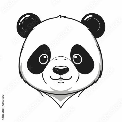 Cute Panda for toddlers  learning books vector illustration