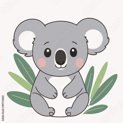 Vector illustration of a cute Koala for toddlers books