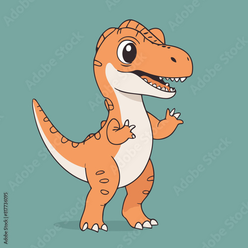 Vector illustration of a playful Dino for preschoolers' storytime