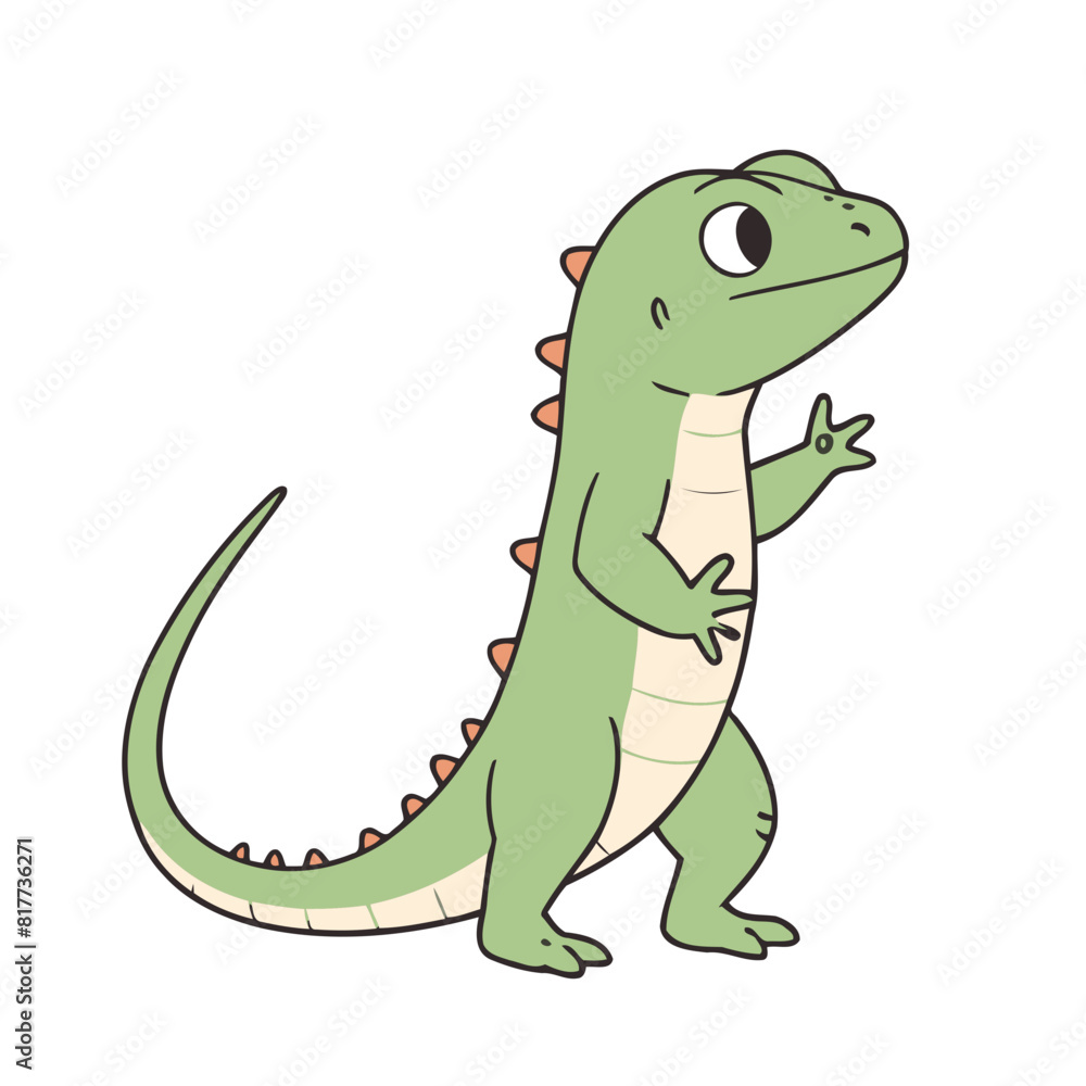 Vector illustration of a friendly Lizard for little ones' joyful exploration Vector illustration of a friendly Lizard for little ones' joyful exploration