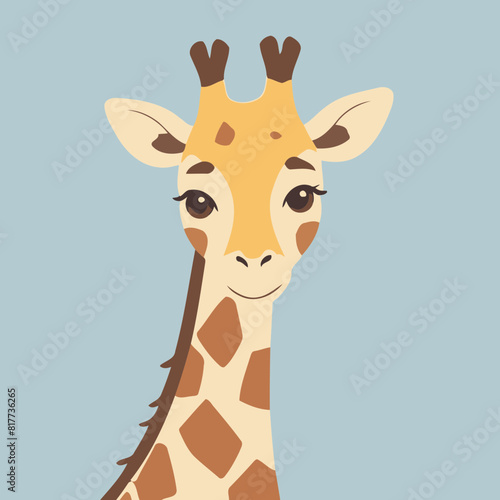 Vector illustration of a lovable Giraffe for children s picture books
