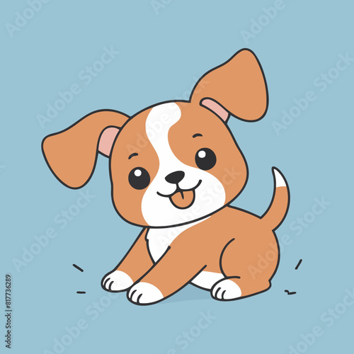Vector illustration of an endearing Puppy for kids  bedtime stories
