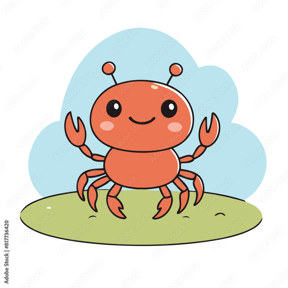 Vector illustration of a cute Crab for children Vector illustration of a cute Crab for children