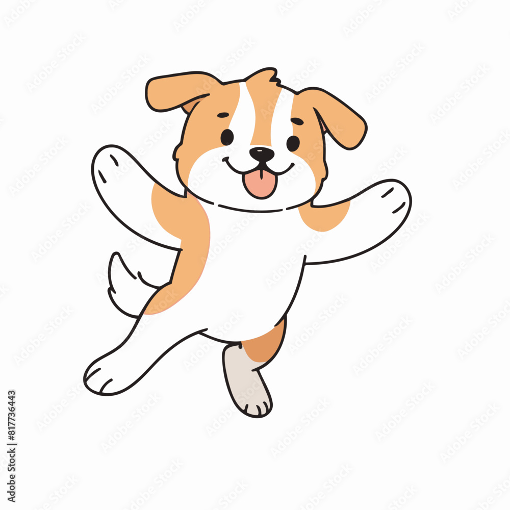 Obraz premium Vector illustration of a winsome Dog for children's literature