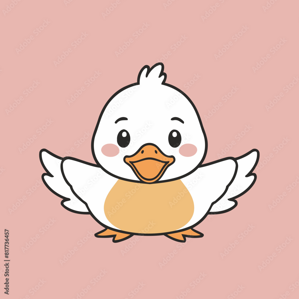 Vector illustration of a lovable Duck for children's picture books Vector illustration of a lovable Duck for children's picture books