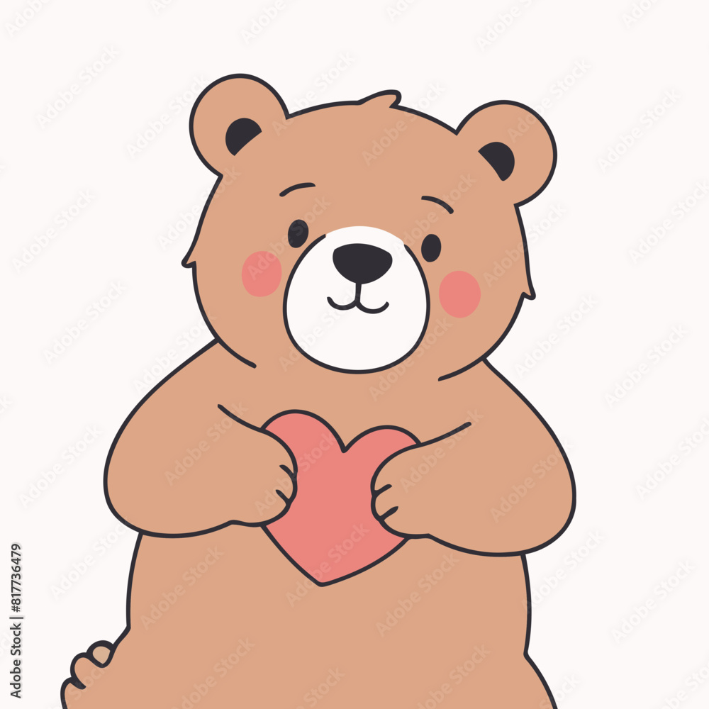 Obraz premium Vector illustration of a cute Bear for toddlers