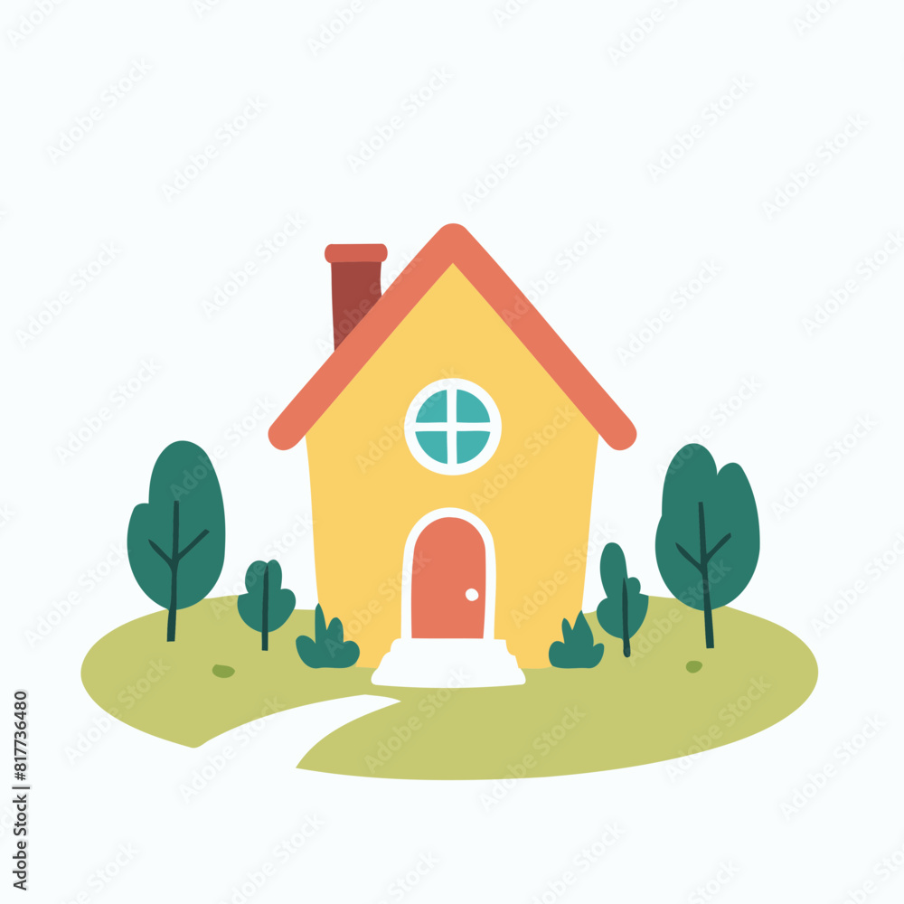 Vector illustration of a cute House for toddlers books Vector illustration of a cute House for toddlers books