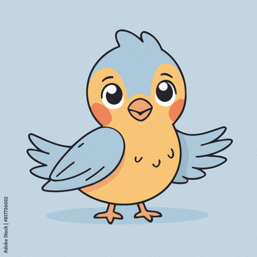 Vector illustration of a cute Bird for kids story book Vector illustration of a cute Bird for kids story book