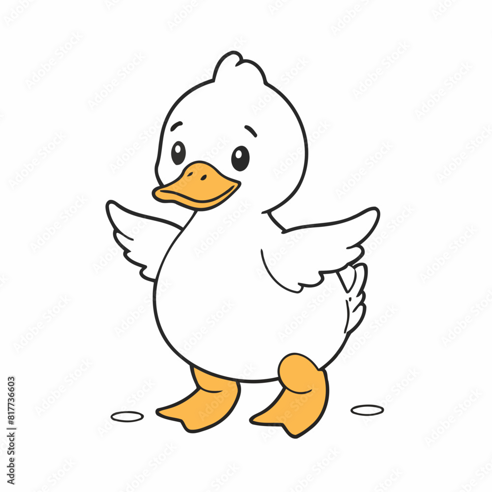 Cute vector illustration of a Duckling for kids books Cute vector illustration of a Duckling for kids books