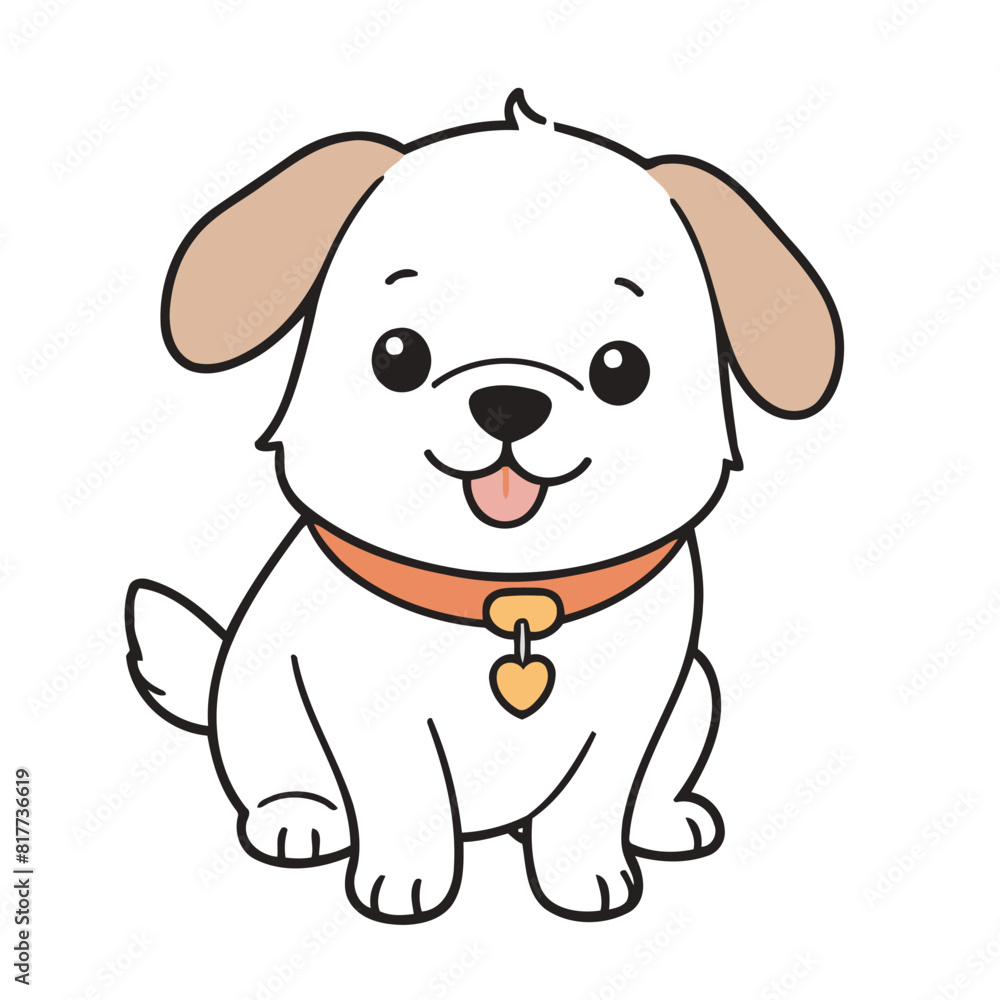 Cute vector illustration of a Dog for children book Cute vector illustration of a Dog for children book