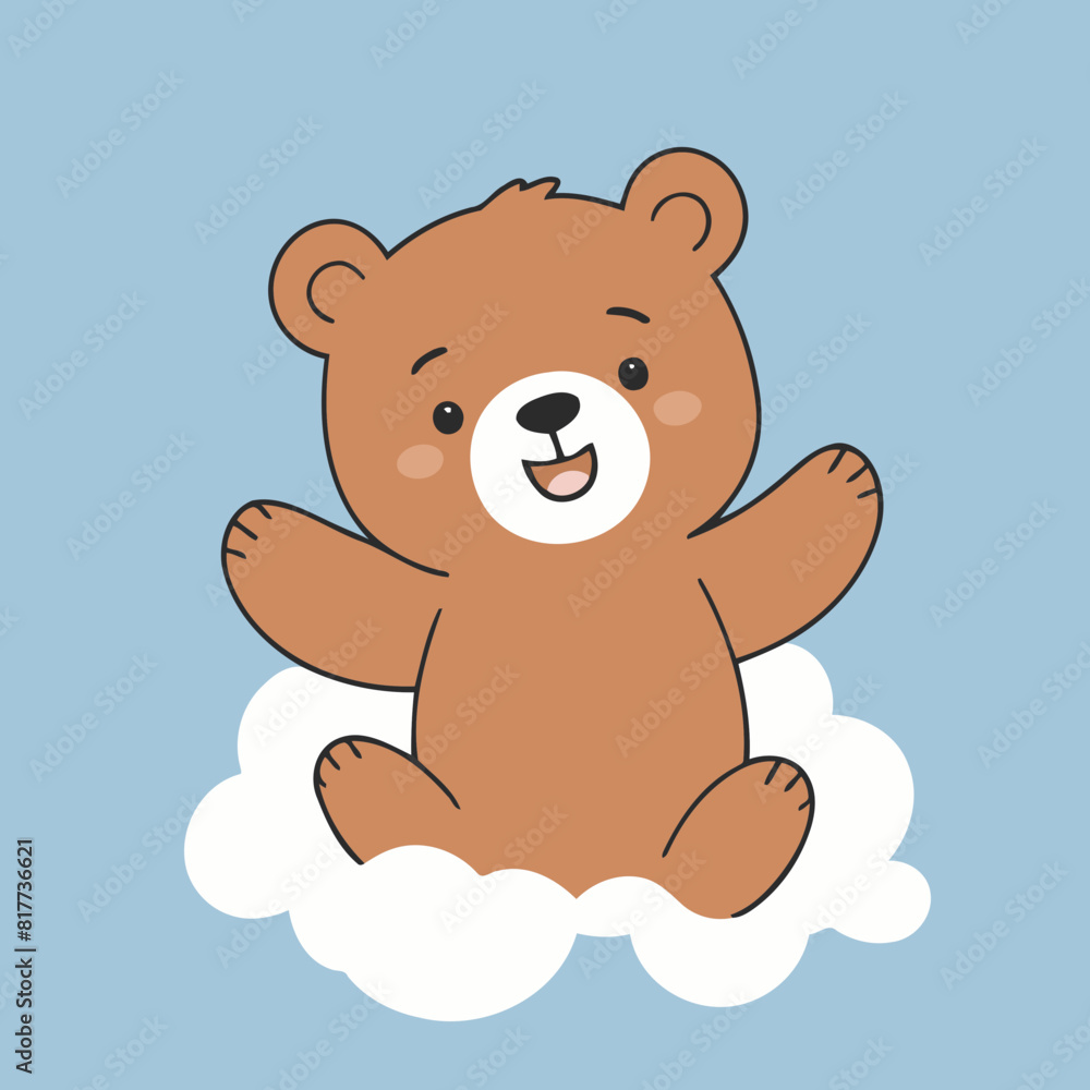 Cute vector illustration of a Bear for children book Cute vector illustration of a Bear for children book