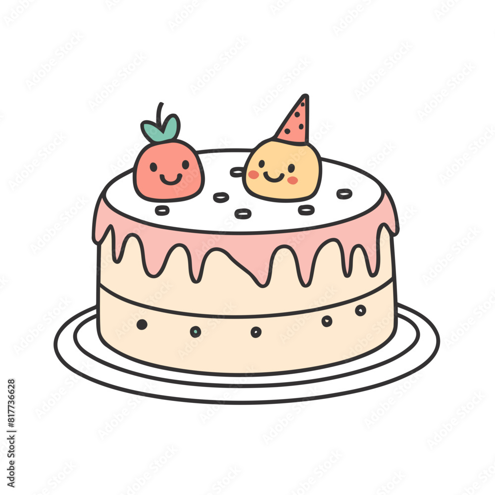 Cute Cake for young readers' picture book vector illustration Cute Cake for young readers' picture book vector illustration
