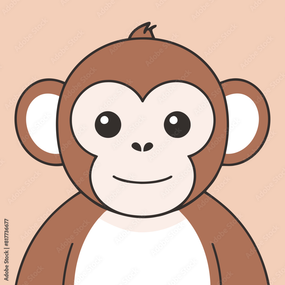 Cute vector illustration of a Monkey for youngsters' picture books Cute vector illustration of a Monkey for youngsters' picture books
