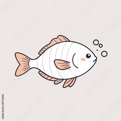 Cute vector illustration of a Fish for youngsters' picture books