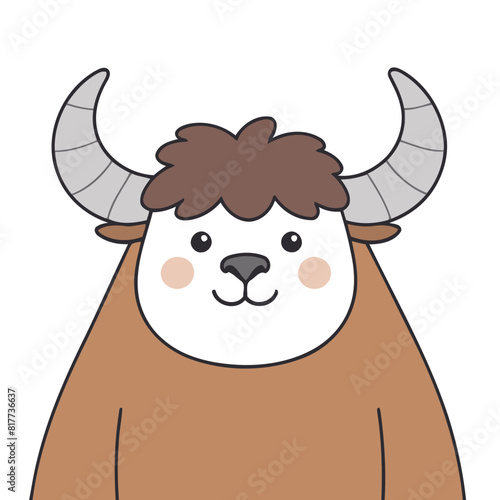 Cute Yak for kids' storytelling vector illustration photo