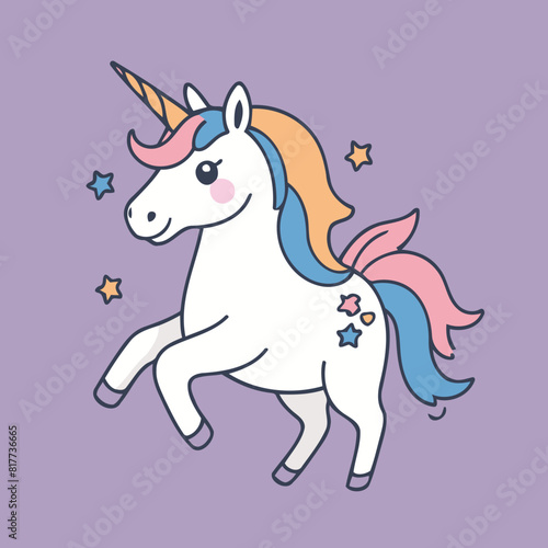 Cute vector illustration of a Unicorn for kids