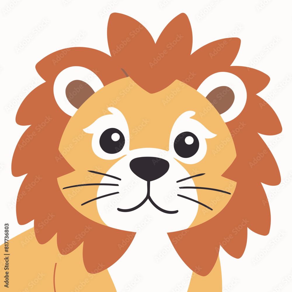 Cute vector illustration of a Lion for kids books Cute vector illustration of a Lion for kids books