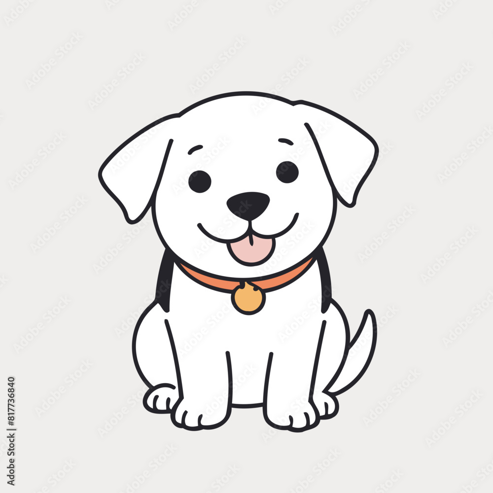 Vector illustration of a charming Dog for toddlers' learning adventures