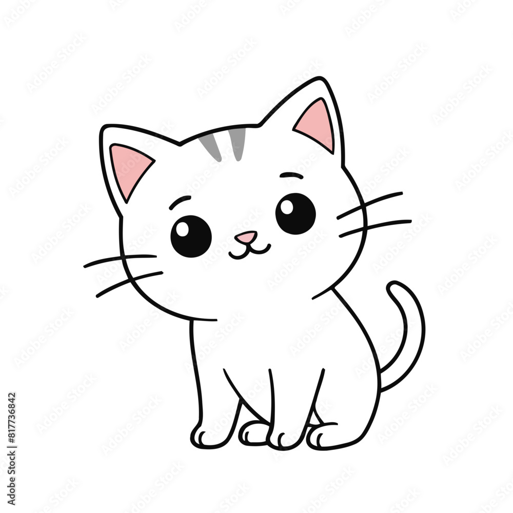 Cute Kitten for kids' storybook vector illustration Cute Kitten for kids' storybook vector illustration