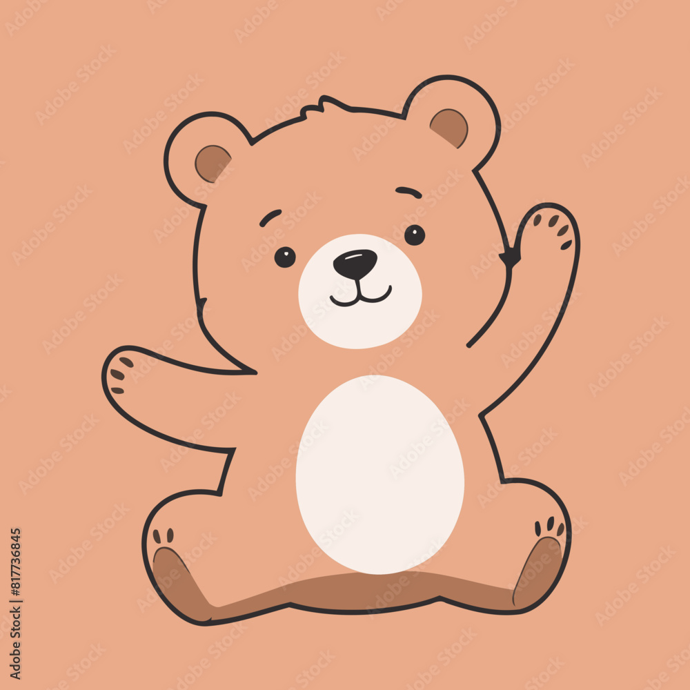 Vector illustration of a charming Bear for toddlers' learning adventures Vector illustration of a charming Bear for toddlers' learning adventures