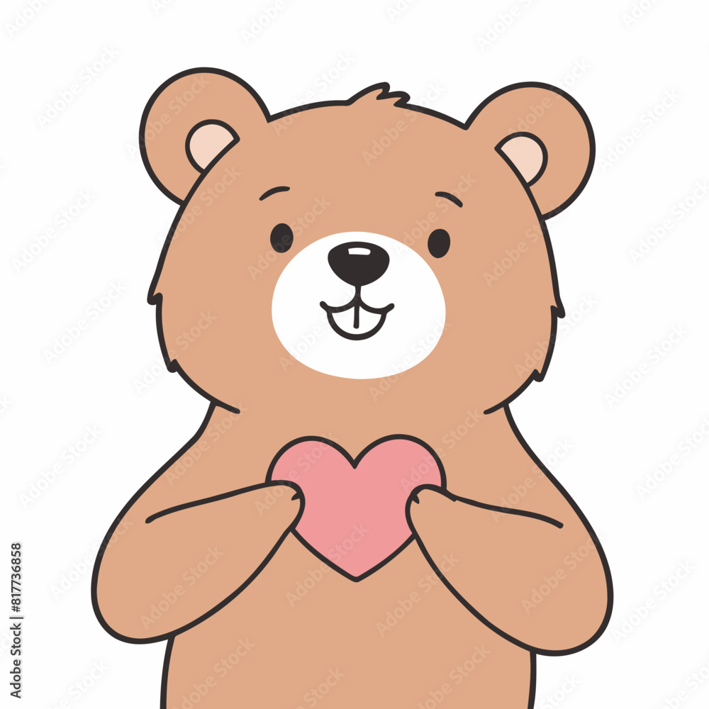 Cute Bear vector illustration for preschoolers' learning moments Cute Bear vector illustration for preschoolers' learning moments
