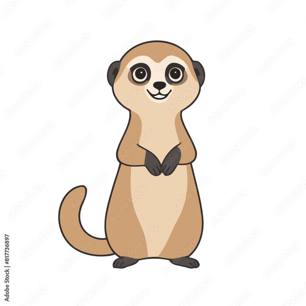 Fototapeta premium Vector illustration of a cute Meerkat for children book