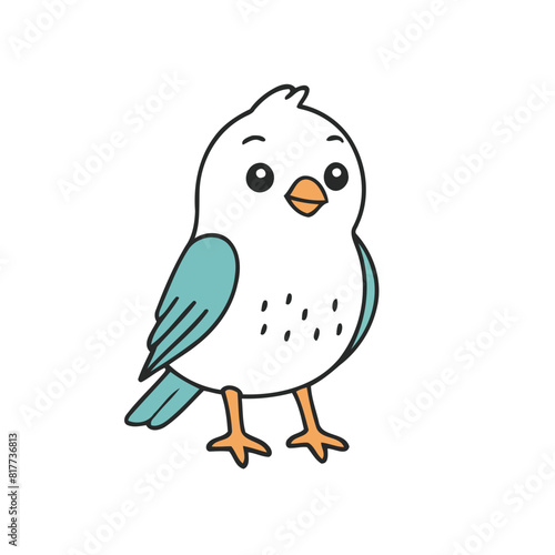 Cute Bird for toddlers  learning books vector illustration