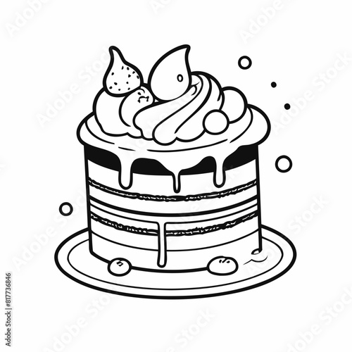 Vector illustration of a playful Cake for preschoolers' storytime
