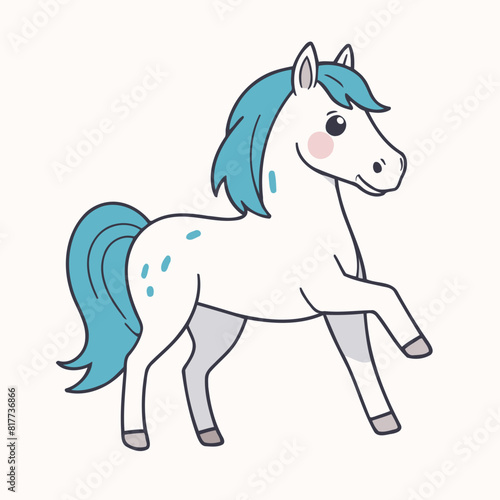 Vector illustration of a charming Horse for toddlers  learning adventures