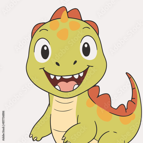 Cute Dino for young readers' picture book vector illustration