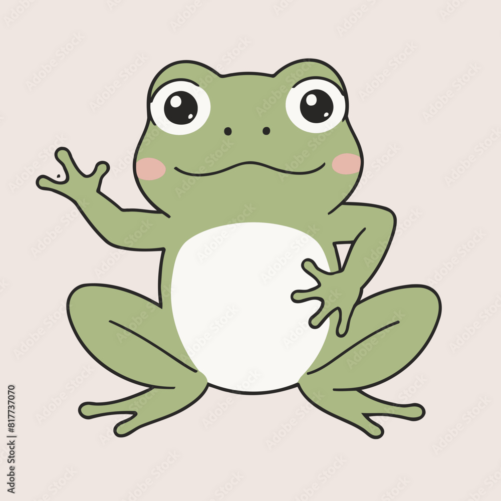 Cute vector illustration of a Frog for children book Cute vector illustration of a Frog for children book